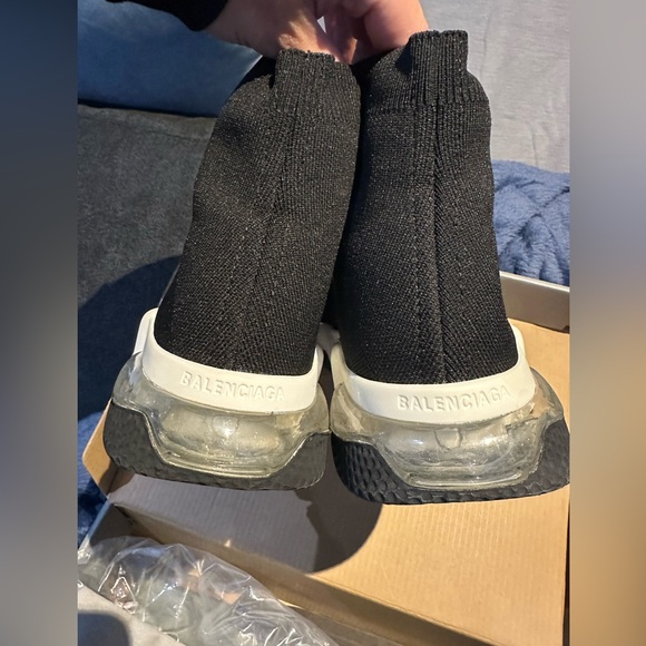 Balenciaga speed trainer black w/ clear soles sneaker size 40EU/7 men - Picture 5 of 10